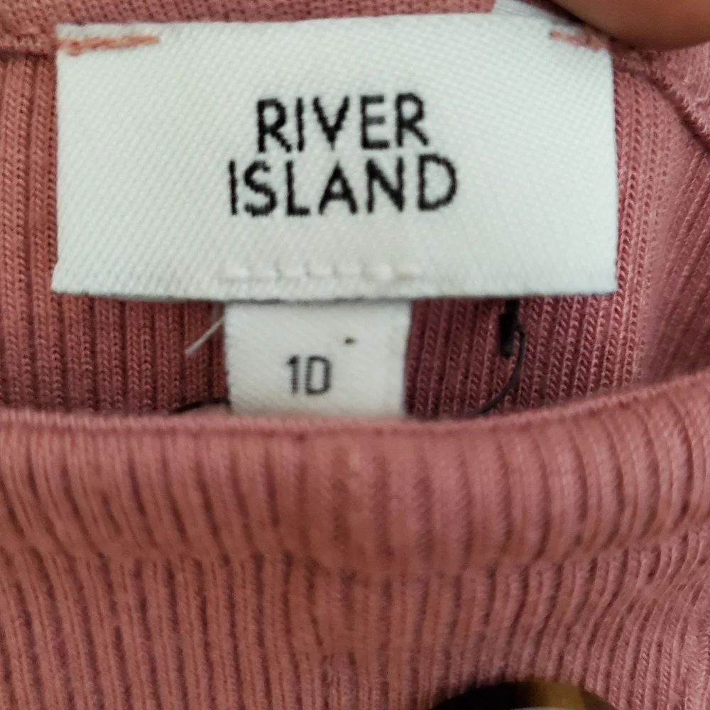 River Island Pink Cami Ribbed Button Front Mini Dress US Size 10 - Picture 5 of 6